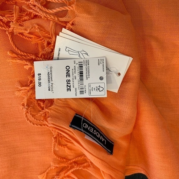 Lands End Scarf anti static color is fresh cantaloupe. One size NWT. Spring - Picture 3 of 8